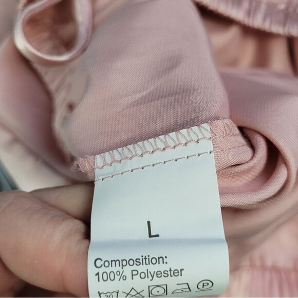 Light mauve Pink satin ruffle cute dainty feminine coquette dollette shorts L - Picture 3 of 6